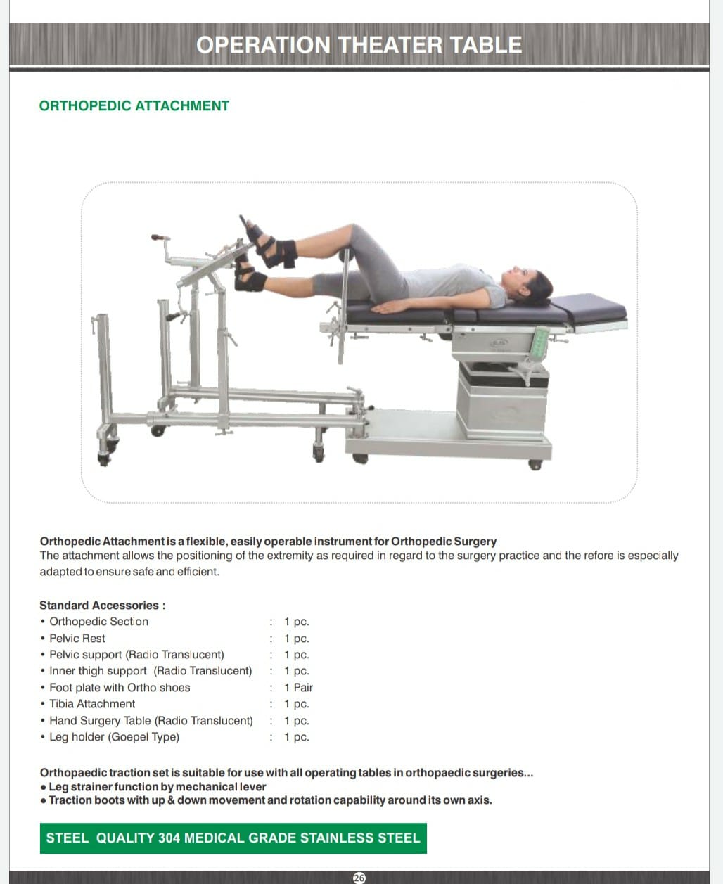 OT Table with Ortho Attachment